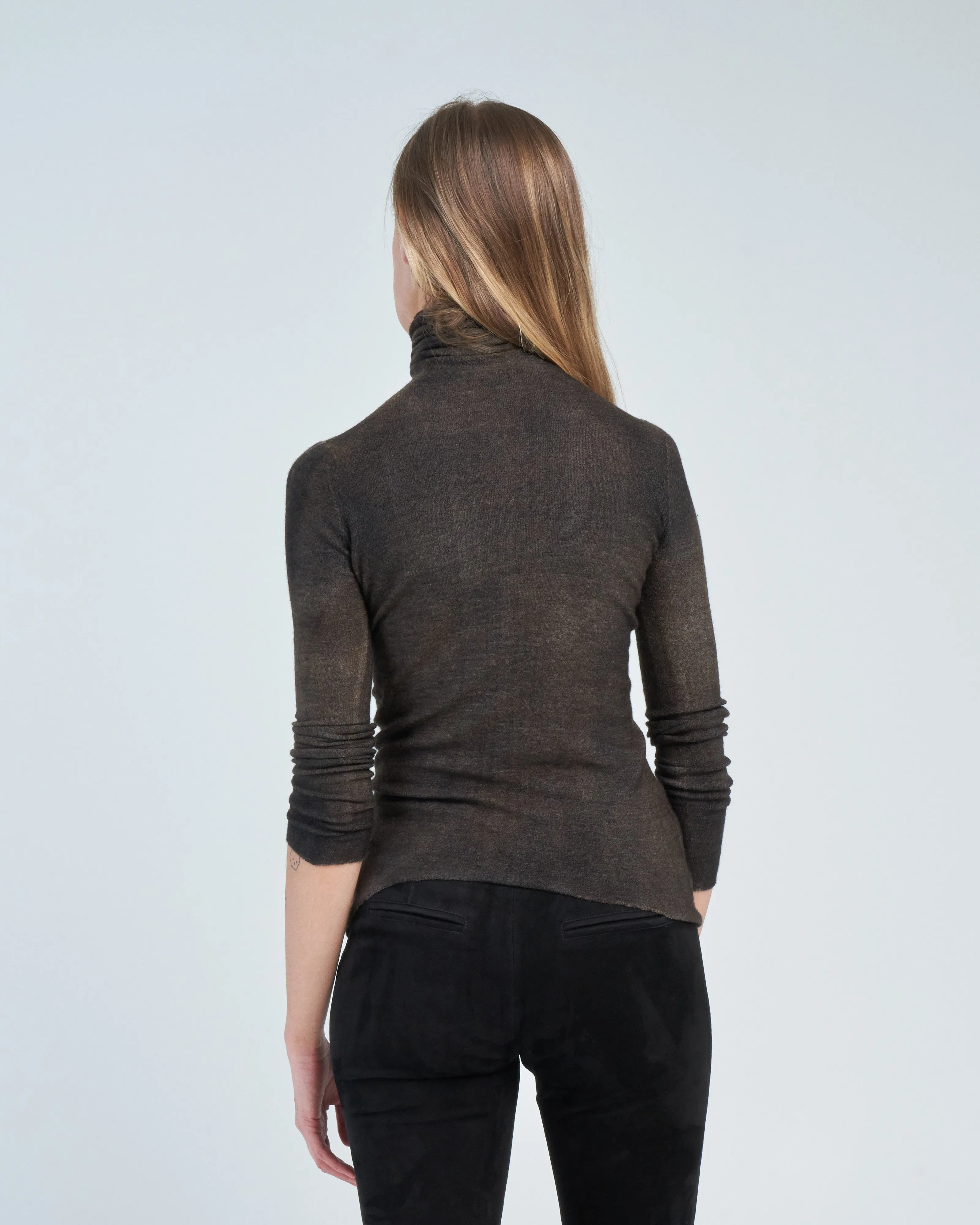high neck reversible stretch pullover