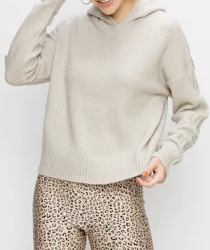 Hooded Cable Knit Sweater