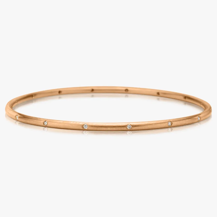 Hoopstock 16 Diamond Bangle in 22K Apricot Gold- 2.5mm
