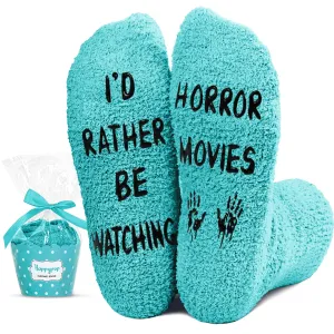 Horror Movie Gifts for Movie Lovers Women, Horror Scary Movie Night Gifts, Horror Movie Socks Green