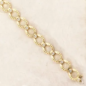 Horseshoe Bracelet,  Diamonds & 18k Gold