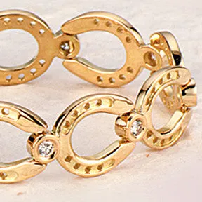 Horseshoe Bracelet,  Diamonds & 18k Gold