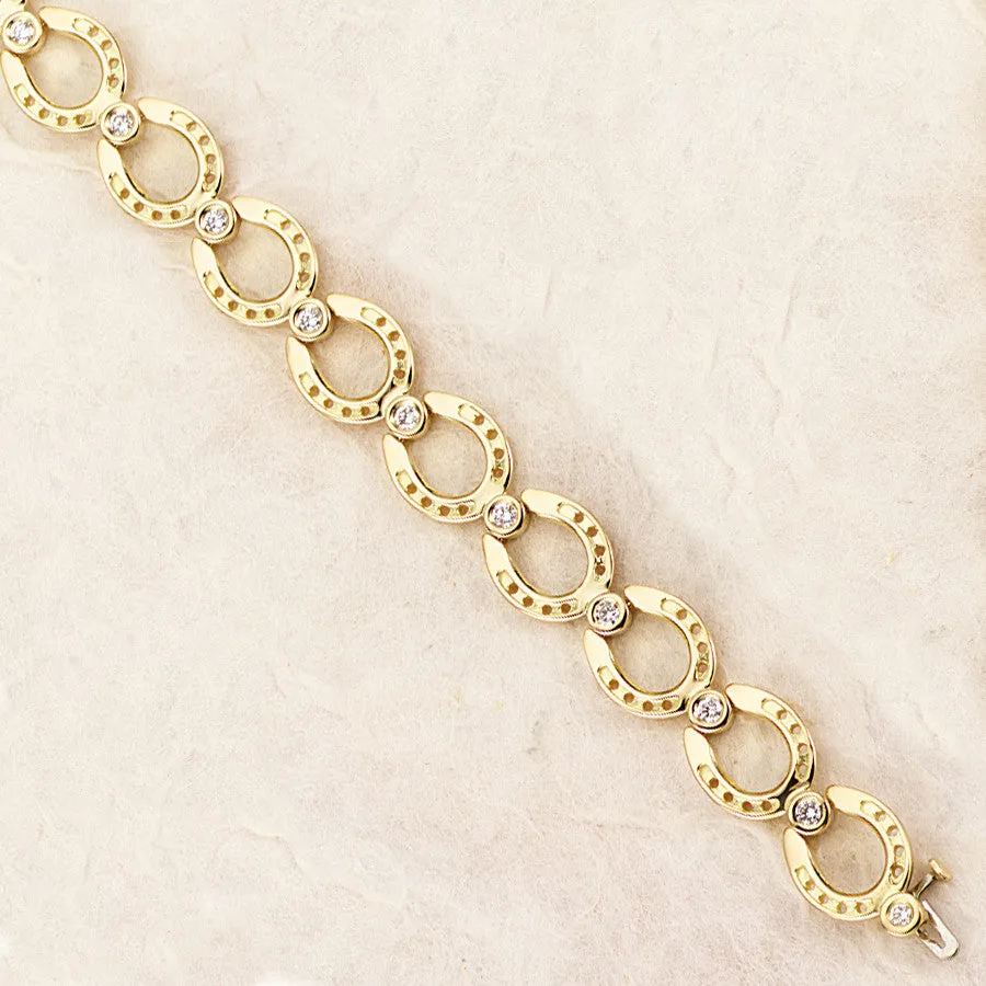 Horseshoe Bracelet,  Diamonds & 18k Gold