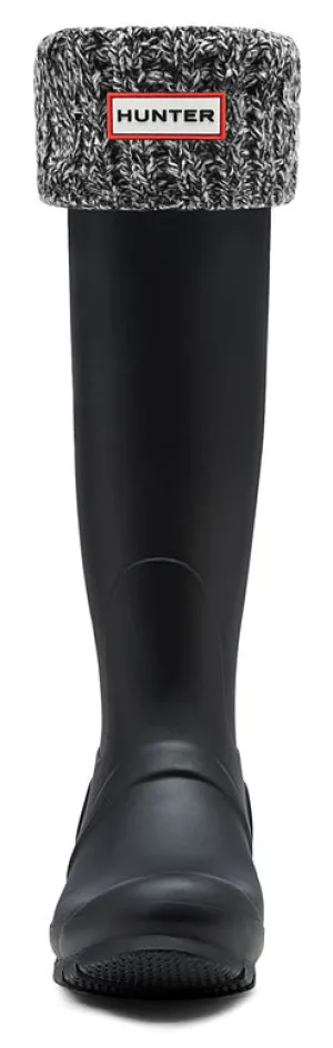 Hunter Roped Tall Boot Sock In Black Grey