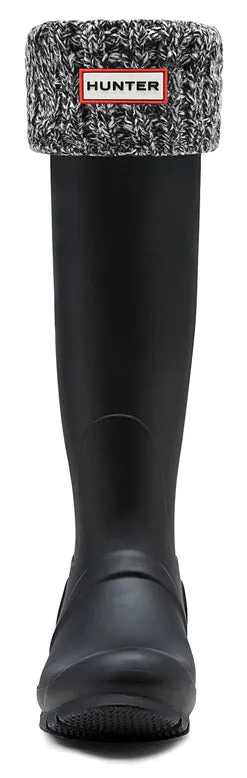 Hunter Roped Tall Boot Sock In Black Grey