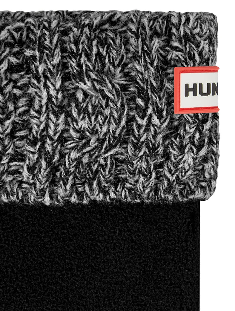 Hunter Roped Tall Boot Sock In Black Grey