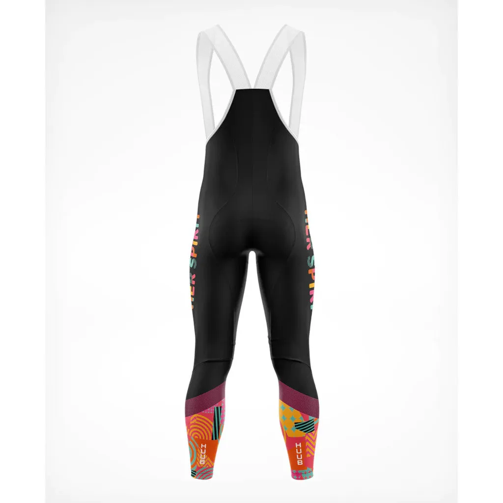 Huub "Her Spirit" Thermal Bib Tights, Rad-Trägerhose, Damen, schwarz/bunt