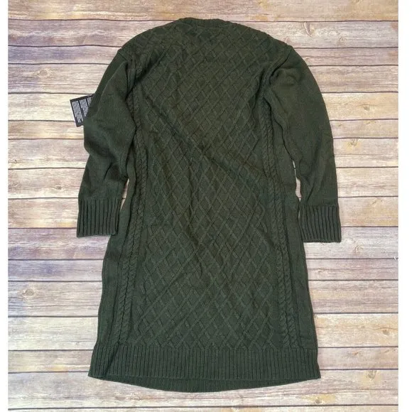 INC International Concepts Cable-Knit Sweater Dress Rosemary Size Small