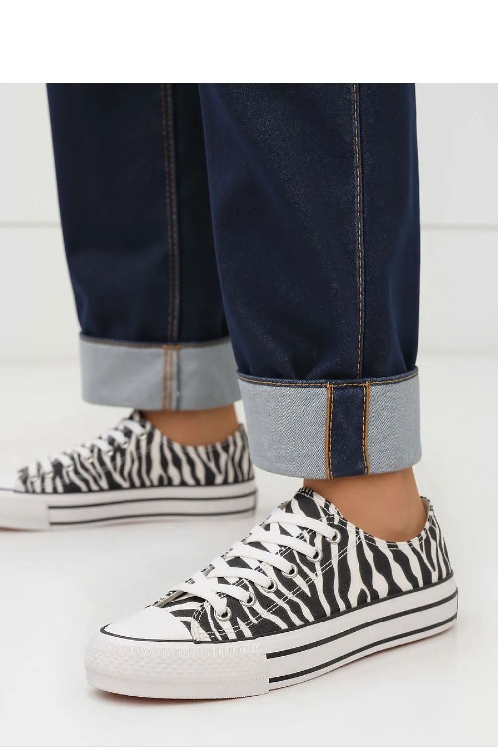 Inello Iconic Zebra Print Low Top Sneakers with Laces