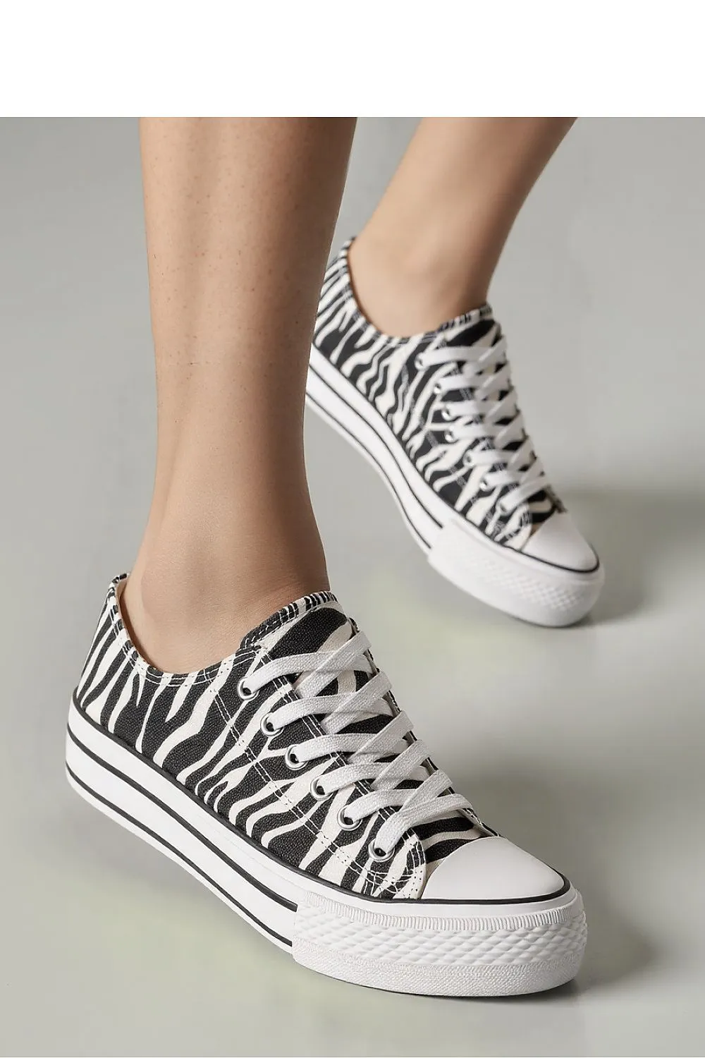 Inello Iconic Zebra Print Low Top Sneakers with Laces