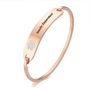 Insulin Dependent Diabetes Medical Alert Bangle 19cm
