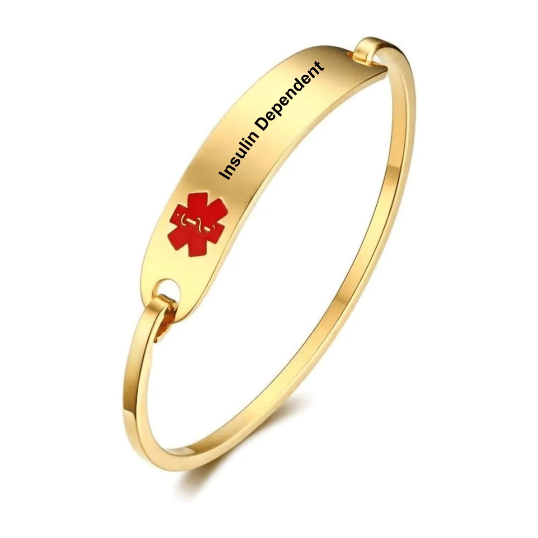 Insulin Dependent Diabetes Medical Alert Bangle 19cm