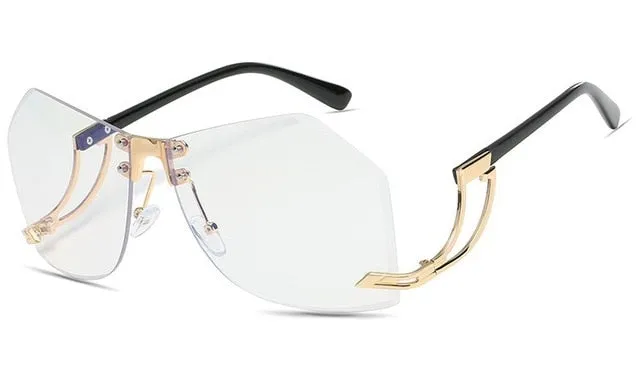 Irregular Frame less Sunglasses