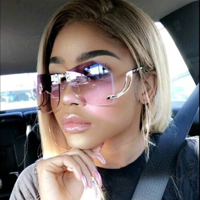 Irregular Frame less Sunglasses