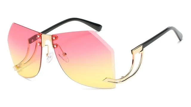 Irregular Frame less Sunglasses