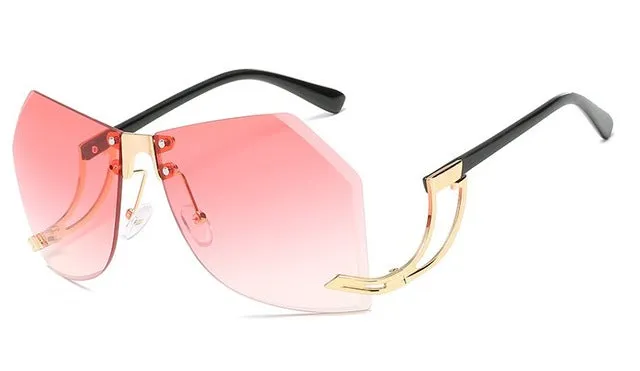 Irregular Frame less Sunglasses