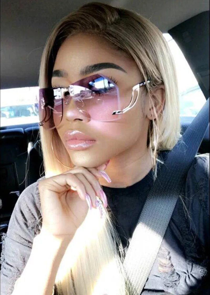Irregular Frame less Sunglasses