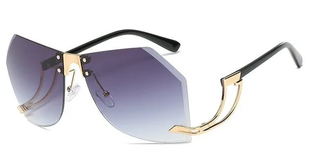 Irregular Frame less Sunglasses