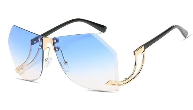 Irregular Frame less Sunglasses