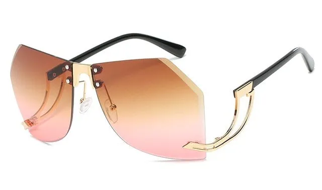 Irregular Frame less Sunglasses