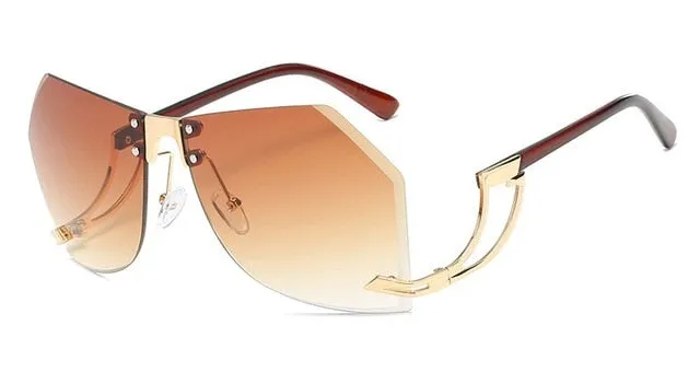 Irregular Frame less Sunglasses