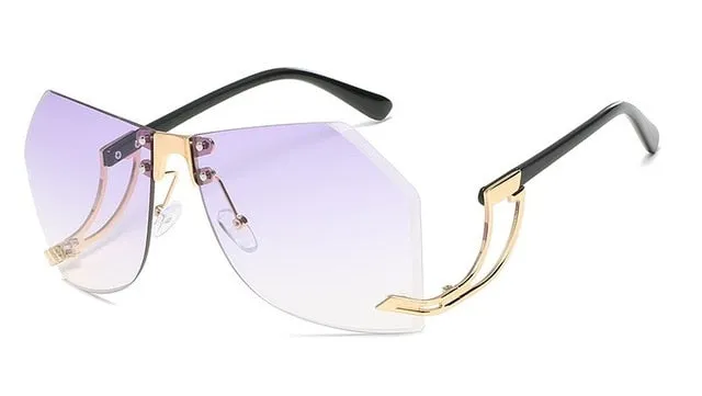 Irregular Frame less Sunglasses