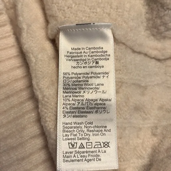 J Crew Cable-knit Rollneck sweater in Supersoft yarn heather ivory Size XXS NWT