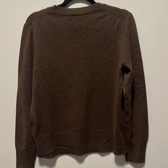 J. CREW Cashmere Classic- Fit Brown Crewneck Sweater, Size M