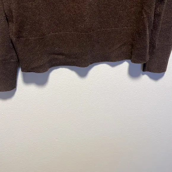 J. CREW Cashmere Classic- Fit Brown Crewneck Sweater, Size M