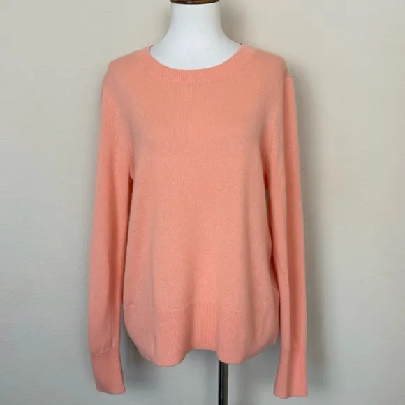 J. Crew Cashmere Classic-Fit Crewneck Sweater in Pale Guava