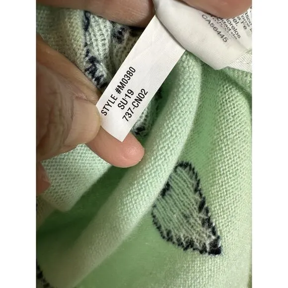 J. Crew Everyday Cashmere Crewneck Sweater Intarsia-Knit Hearts Seaside Aqua- M