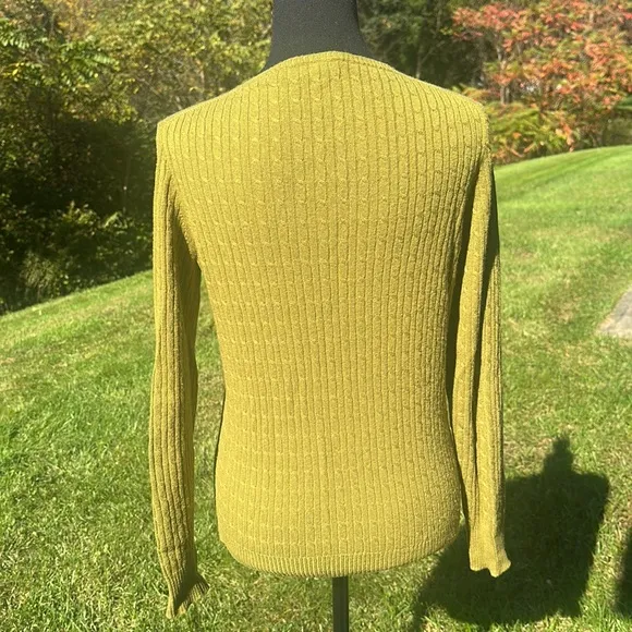 J. Crew Lime Green wool  Cashmere blended Cable women Sweater size medium