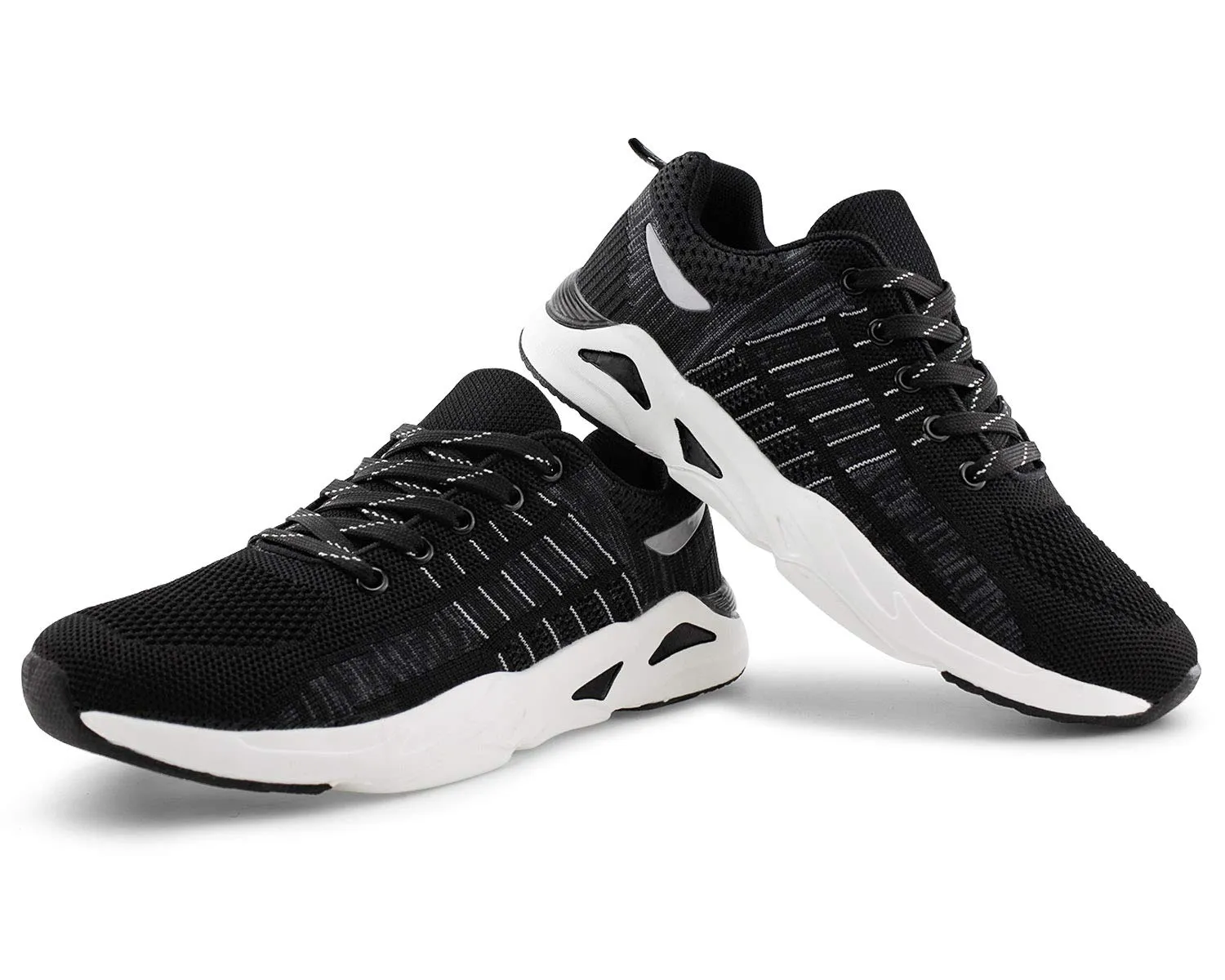JABASIC Women Breathable Knit Running Sneakers Casual Tennis Shoes Lightweight Sport Shoes (6,Black)
