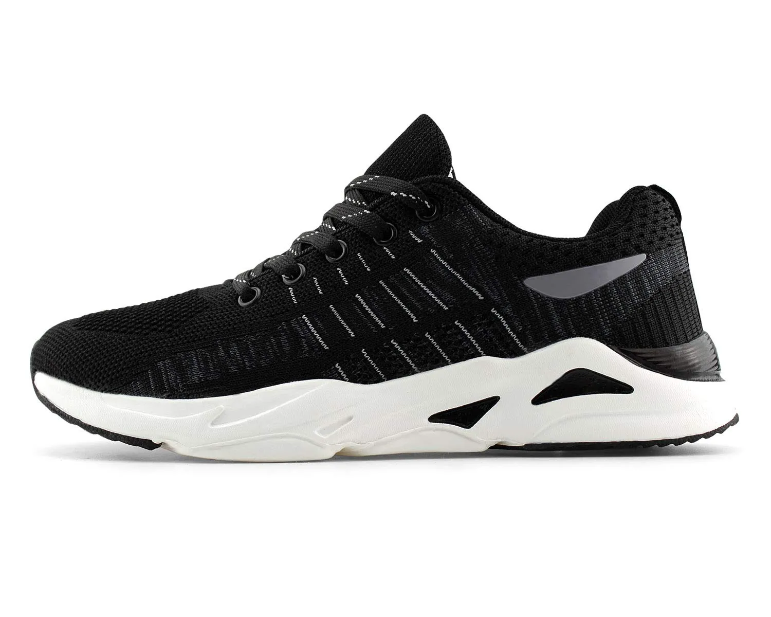 JABASIC Women Breathable Knit Running Sneakers Casual Tennis Shoes Lightweight Sport Shoes (6,Black)