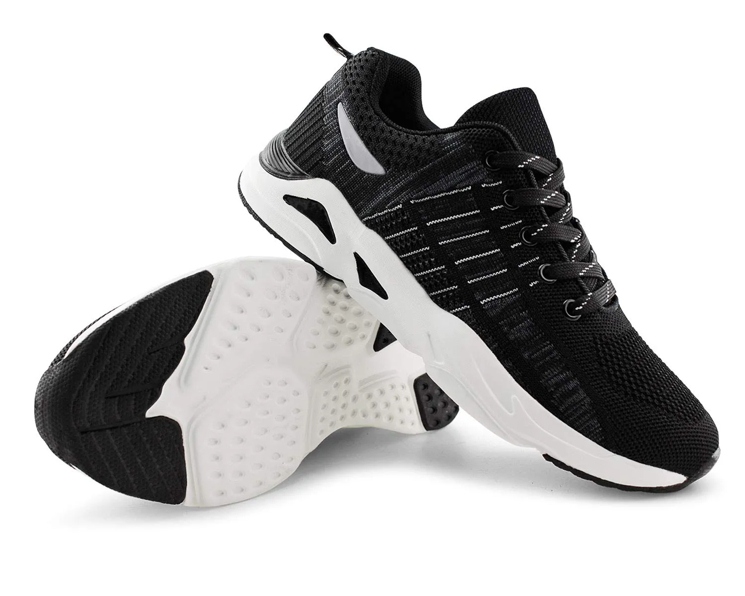 JABASIC Women Breathable Knit Running Sneakers Casual Tennis Shoes Lightweight Sport Shoes (6,Black)