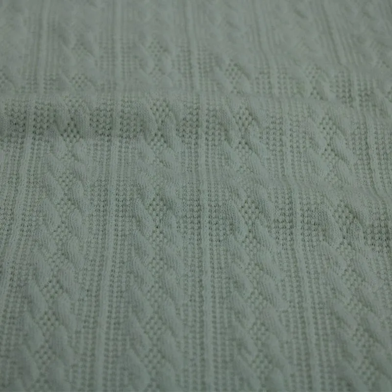 Jacquard Cable Knit Fabric Cream 150 cm
