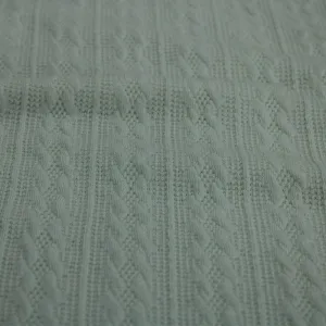 Jacquard Cable Knit Fabric Cream 150 cm