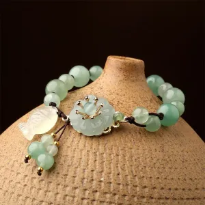 Jade Flower & Fish Lucky Bracelet