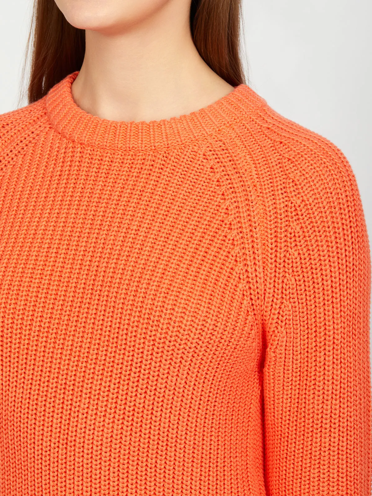 Jane: Crewneck Shaker Stitch Cotton Sweater