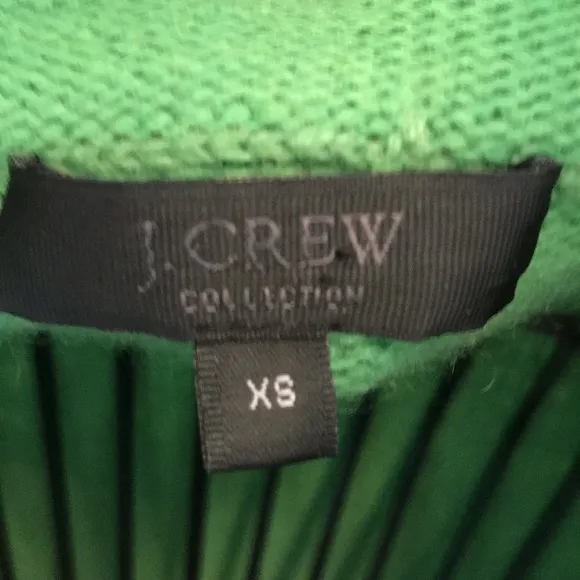 J.Crew Collection Green CashmereBlend Double Breasted Sweater Rhinestone Buttons