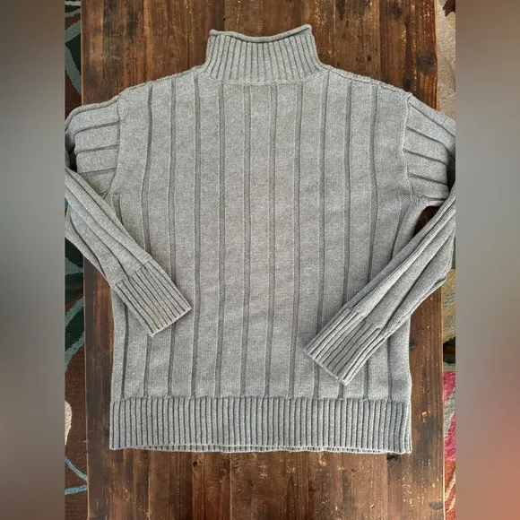 J.Crew roll-neck cable knit sweater in Gray🩶