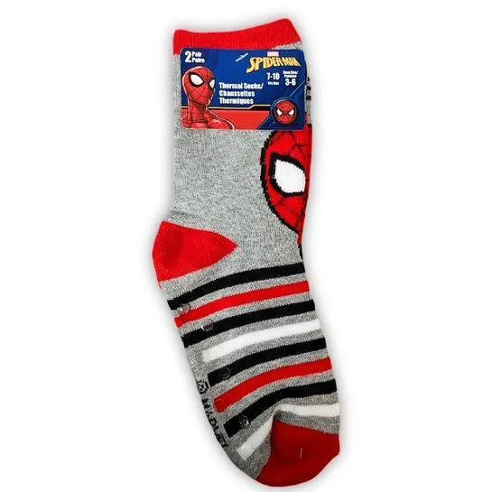 Jellifish Spiderman Children Thermal Grip Socks - 2 Pack (4 to 10Y)