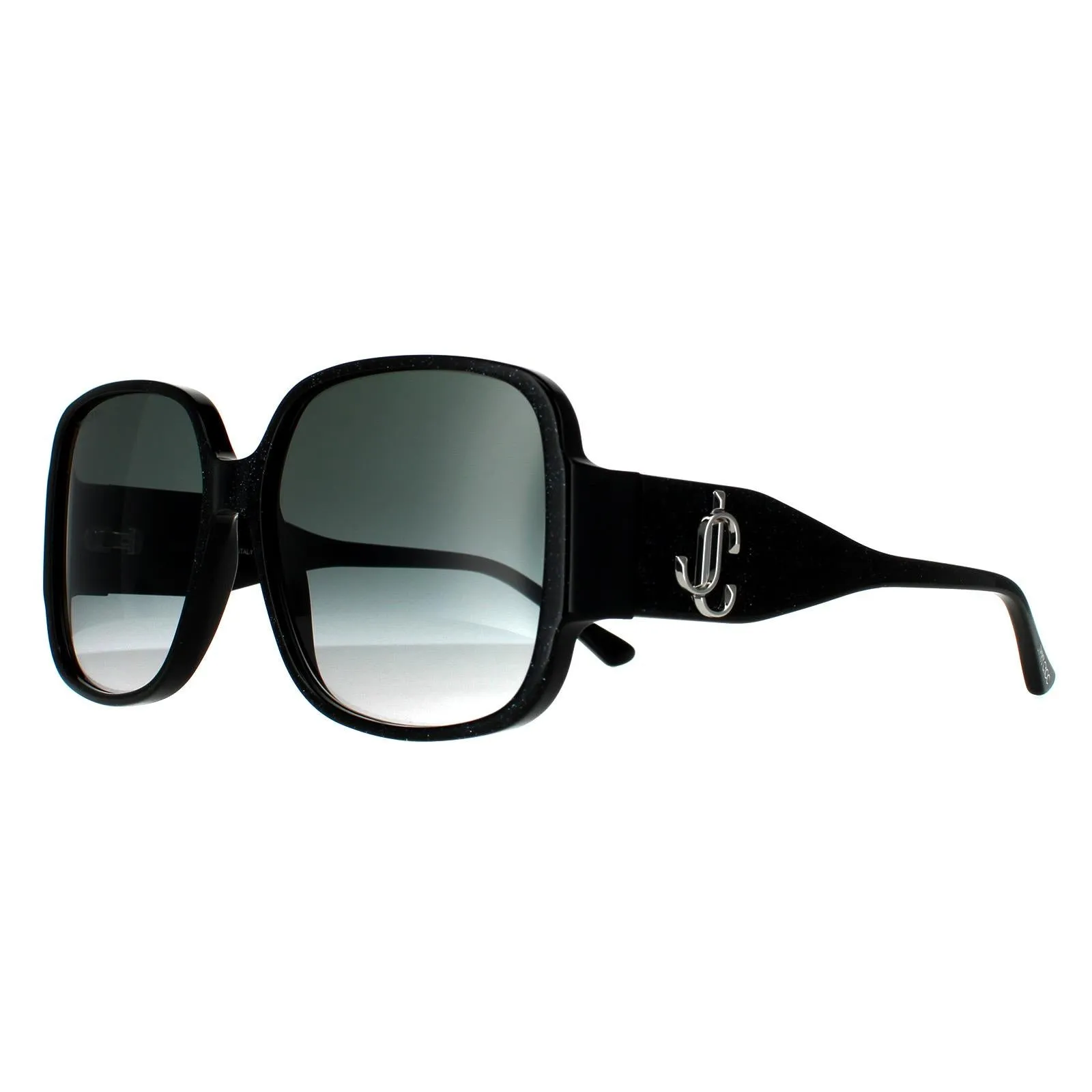 Jimmy Choo Sunglasses TARA/S DXF 9O Black Glitter Dark Grey Gradient