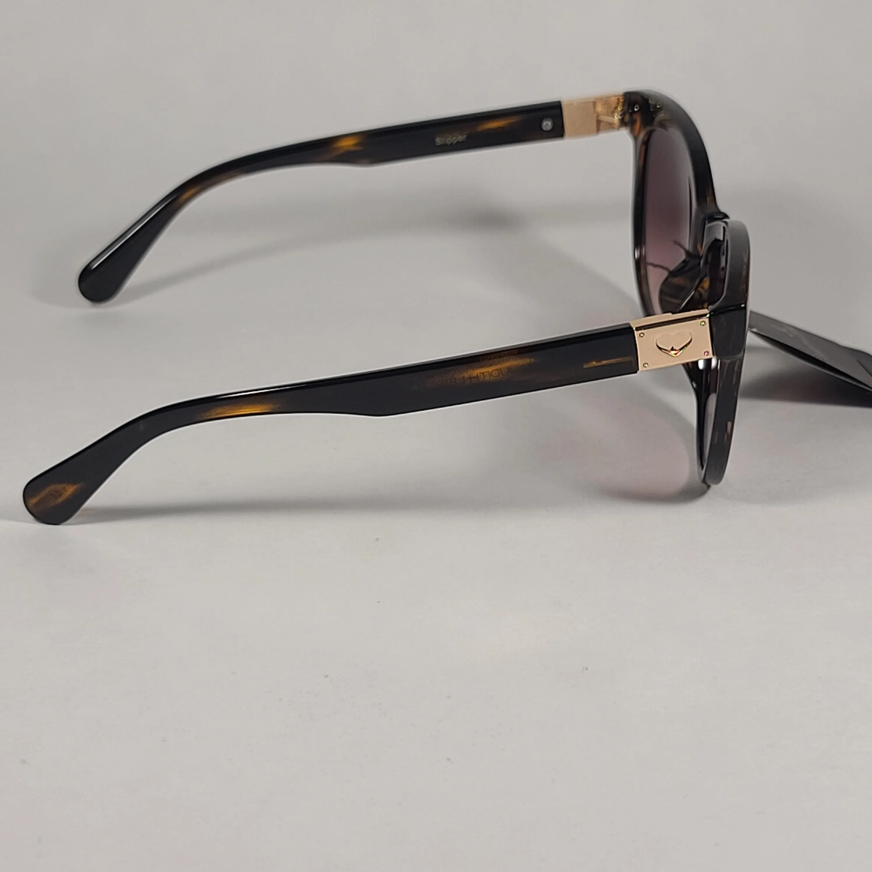 JL By Judith Leiber Slipper Sunglasses Brown Tortoise Gradient Lens