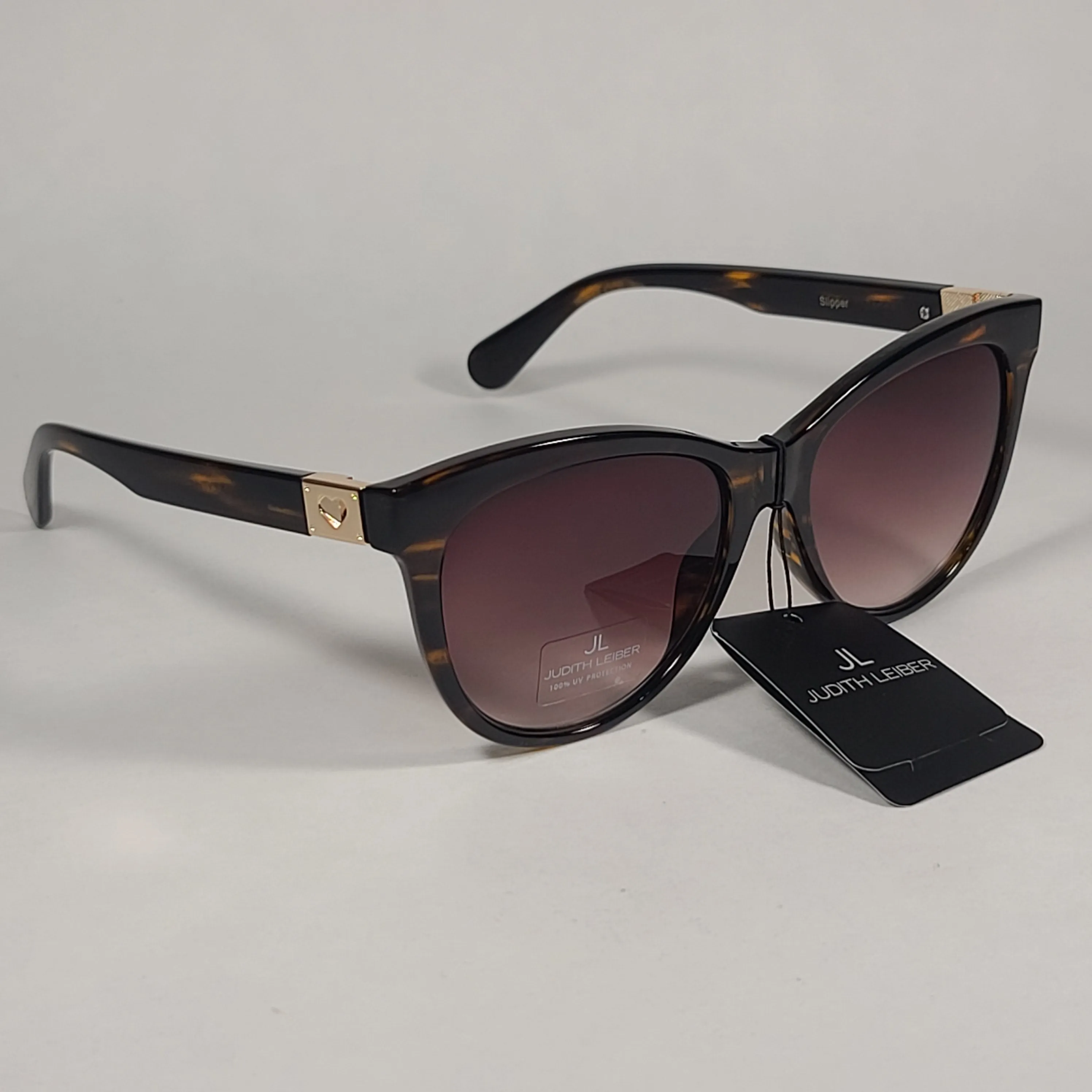 JL By Judith Leiber Slipper Sunglasses Brown Tortoise Gradient Lens