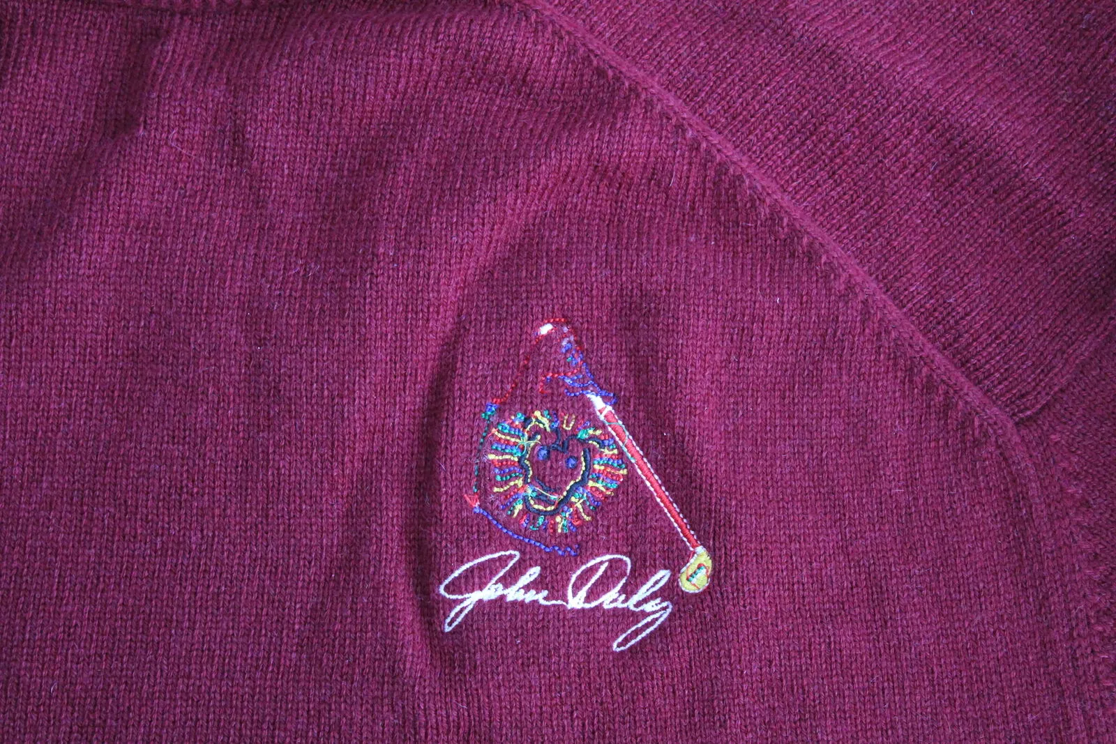 John Daly Signed Match Worn Johnstons of Elgin Cashmere Sweater BAS #BH00317
