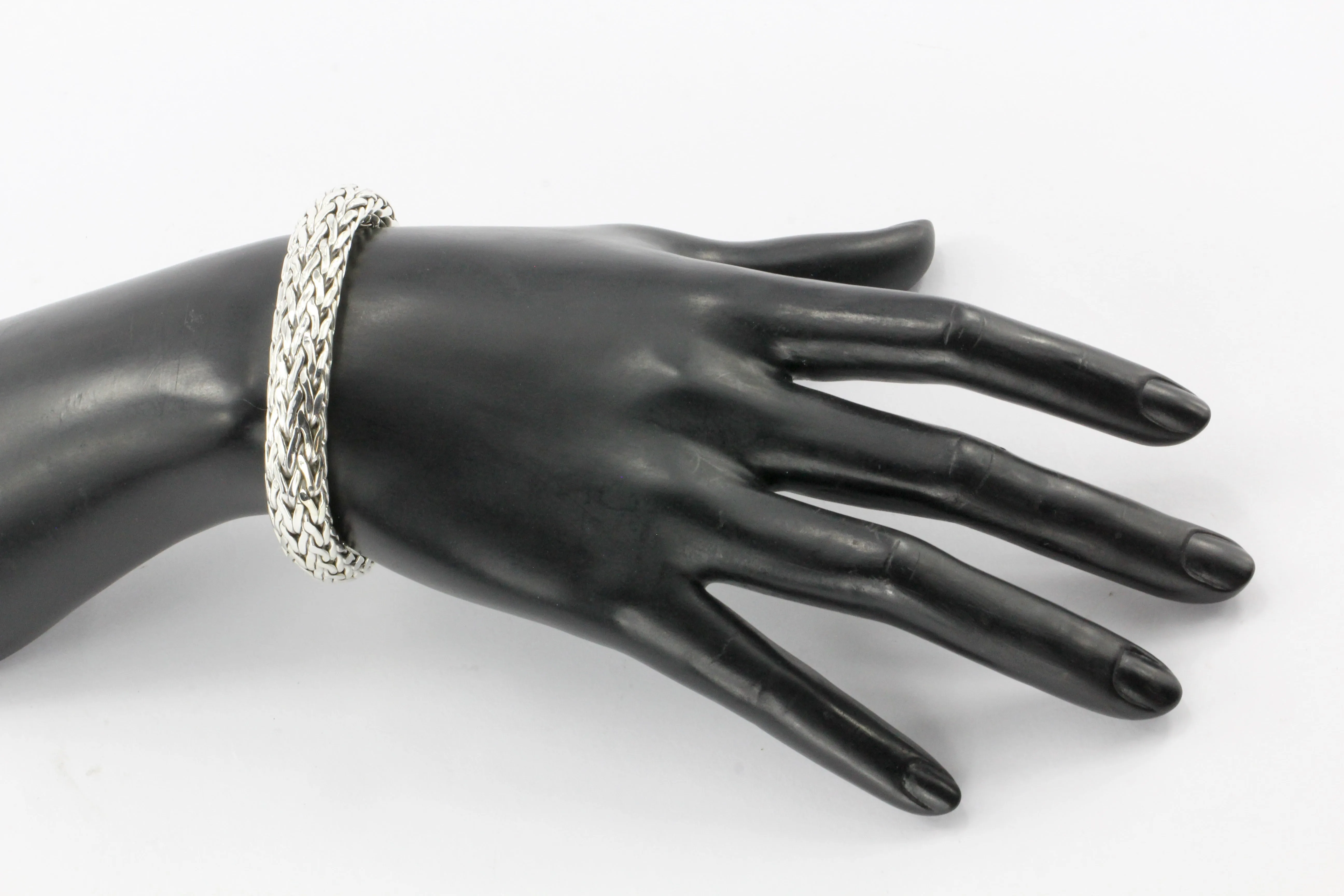 John Hardy Sterling Silver Diamond Large Classic Chain Bracelet