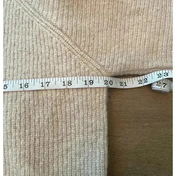 Joules Knitwear Wool Cashmere Knitted Poncho Sweater in Oatmeal Size 8