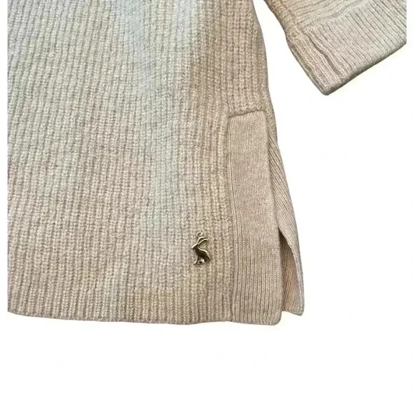 Joules Knitwear Wool Cashmere Knitted Poncho Sweater in Oatmeal Size 8