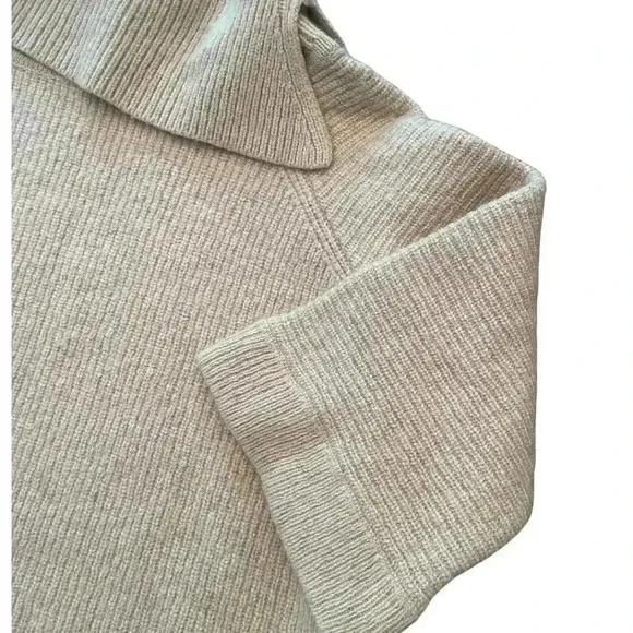 Joules Knitwear Wool Cashmere Knitted Poncho Sweater in Oatmeal Size 8